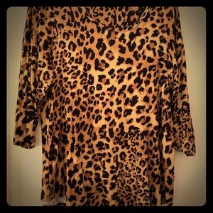Leopard print tunic, rayon & spandex